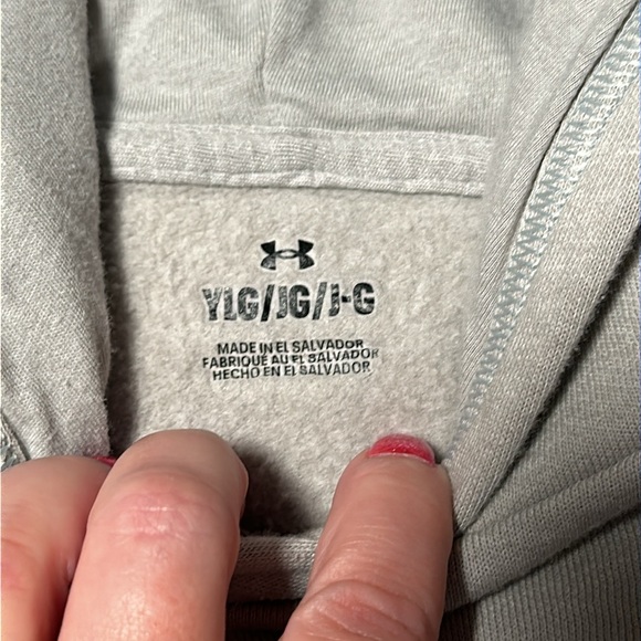Under Armour Girls Gray Hoodie, GUC, Size Large - Picture 2 of 10